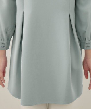 Tiaclasse L 【洗える】アシンメトリ―タックチュニック ブルー