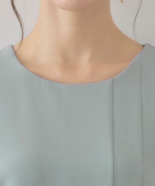 Tiaclasse L 【洗える】アシンメトリ―タックチュニック ブルー