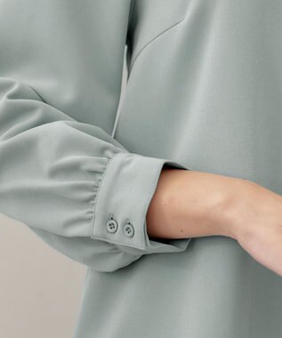 Tiaclasse L 【洗える】アシンメトリ―タックチュニック ブルー