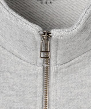 J.PRESS YORK STREET 【UNISEX】裏毛ロゴハーフジップ スウェット ライトグレー系