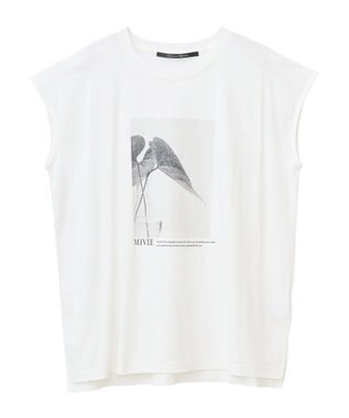 YECCA VECCA フォトプリントノースリーブTee Off White