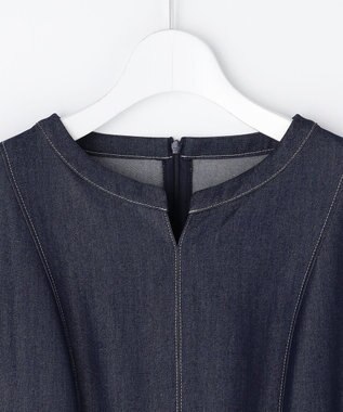 ANY SIS シャンブレーベルテッド ワンピース シャンブレーブルー