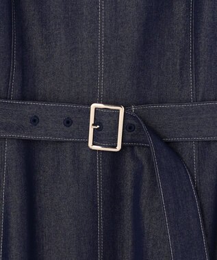 ANY SIS シャンブレーベルテッド ワンピース シャンブレーブルー