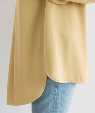 Tiaclasse L 【洗える】とろみシャツチュニック ライム