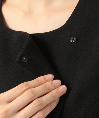 自由区 FORMAL 【高級トリアセテート素材】レベッカBSジョーゼット ジャケット+ワンピース ブラック系