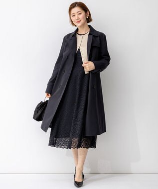 23区 S 【APPLAUDIR】ニュアンスフラワーレース ドレス ネイビー系