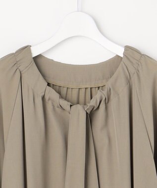 自由区 L 【SHIHOさん着用】TWドレープツイル3WAYボウタイ ワンピース モカ