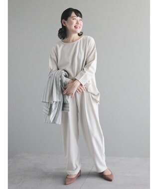 CRAFT STANDARD BOUTIQUE ８分丈ウエストタックオールインワン Ivory