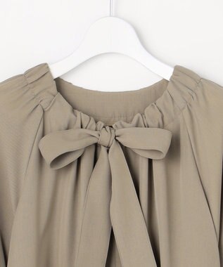 自由区 L 【SHIHOさん着用】TWドレープツイル3WAYボウタイ ワンピース モカ