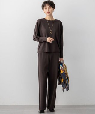 23区 【洗える/吊り干しOK】ヴィスコースストレッチ ドルマンスリーブ ニット ブラウン系