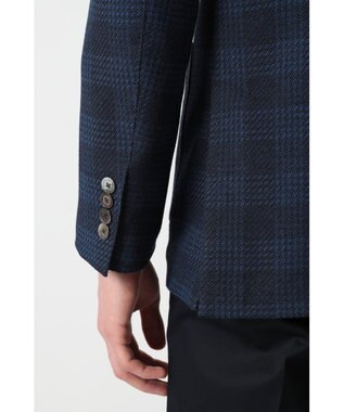 DAKS グレンチェック ジャージージャケット ネイビー