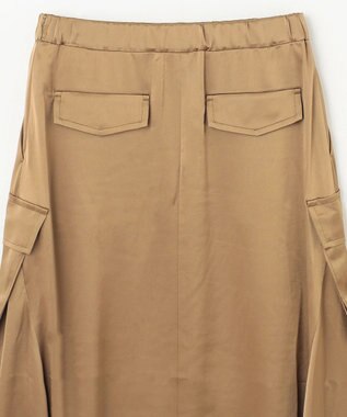 GRACE CONTINENTAL サテンミリタリーロングスカート カーキ