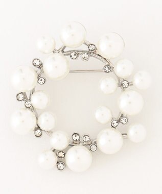 ANY SIS サークルパール調 ブローチ シルバー