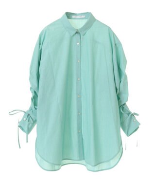 AMERICAN HOLIC イージーケアバックギャザーリボンシャツ Stripe Green