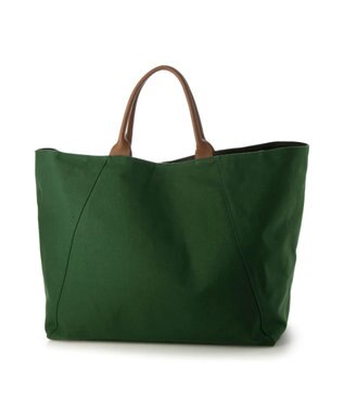 UNBILLION perche パラフィンキャンバス2wayボストントート グリーンブラウン