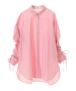 AMERICAN HOLIC イージーケアバックギャザーリボンシャツ Stripe Pink