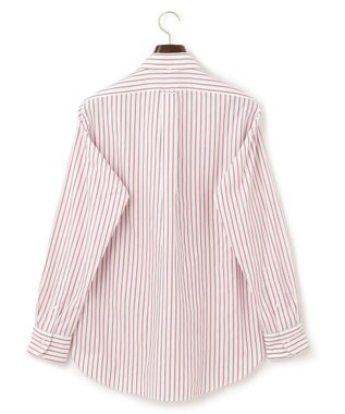 J.PRESS MEN ドビーマルチストライプ シャツ レッド系1
