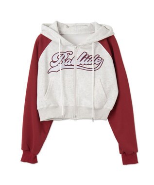 WEGO カレッジロゴラグランジップパーカー レッド