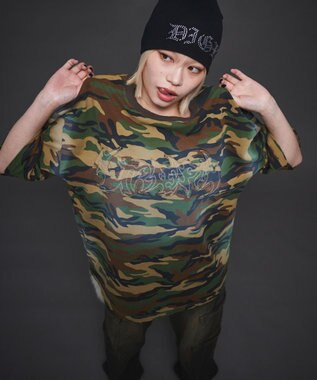 WEGO 【ユニセックス着用ITEM】ダメージアップリケグラフィックT（SS） 柄1