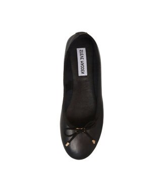 STEVE MADDEN BLOSSOMS フラットバレエシューズ ブラックレザー