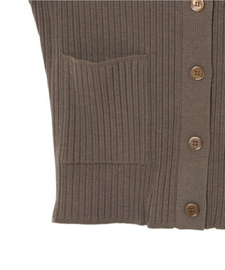 JOSEPH 【洗える】メリノリブ　カーディガン Mushroom