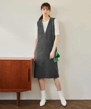 ICB 【WEB＆一部店舗限定カラーあり】 LooseWeave ジャンパースカート チャコール系