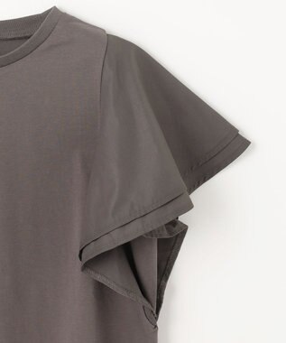 ANY 【シワになりにくい】ダブルフレアスリーブカットソー ブラウン