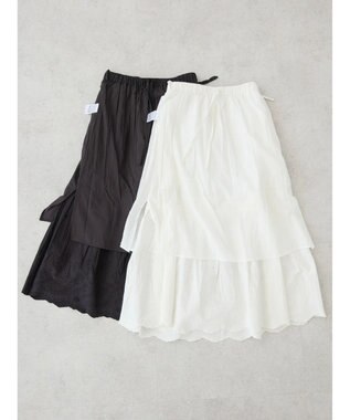 AMERICAN HOLIC インドＣｏｔｔｏｎスカラップ刺繍スカート Off White