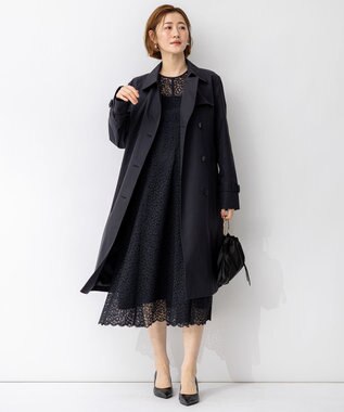 23区 S 【APPLAUDIR】ニュアンスフラワーレース ドレス ネイビー系