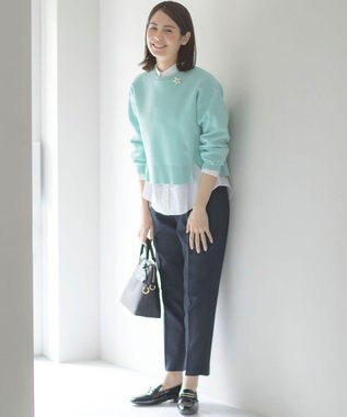 組曲 スウェットライクニットプルオーバー ミント系