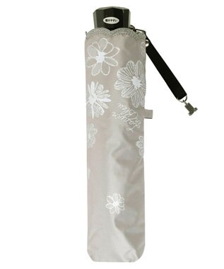 MOONBAT 【一級遮光/晴雨兼用日傘】ランバン オン ブルー (LANVIN en Blue)  折りたたみ日傘 フラワーグリッター キャメル