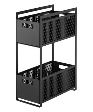 tower シンク下収納バスケット タワー 2段 ブラック ブラック