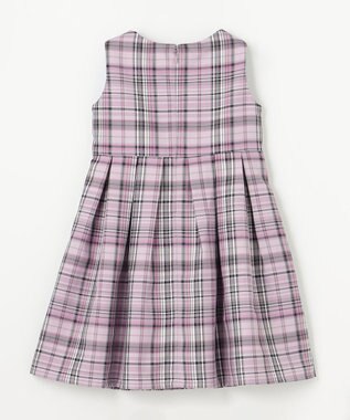 ANY KIDS チェック ジャンパースカート ピンクベージュ