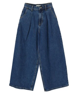 earth music&ecology タックワイドデニムパンツ Medium Indigo