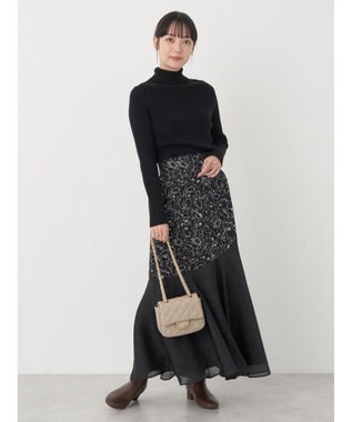 earth music&ecology 切替フラワースカート Black