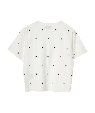 Green Parks ・Ｄｏｕｂｌｅ　Ｆｌａｇｓ　ハート刺繍ＴＥＥ Off White