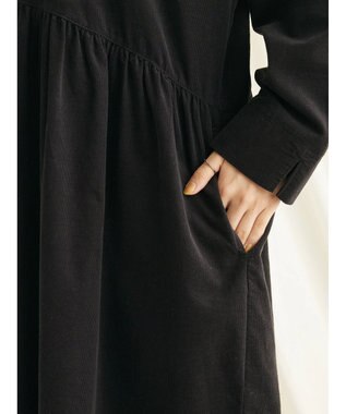 CRAFT STANDARD BOUTIQUE コーデュロイアシンメトリーワンピース Charcoal Gray