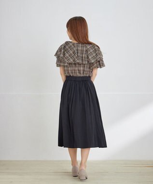 Tiaclasse L パニエ付きフレアスカート ブラック