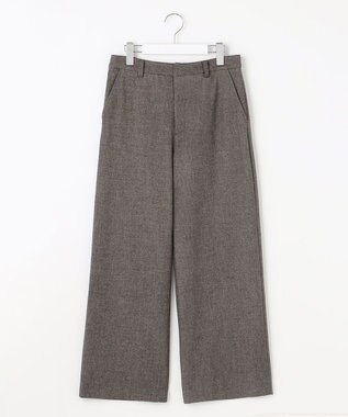 J.PRESS LADIES 【洗える】チェルビック セミワイド パンツ ダークブラウン系