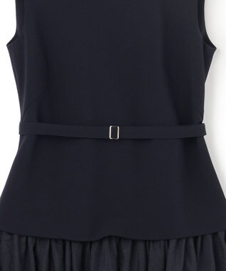 23区 S 【APPLAUDIR】クリアジョーゼットコンビ ドレス ネイビー系