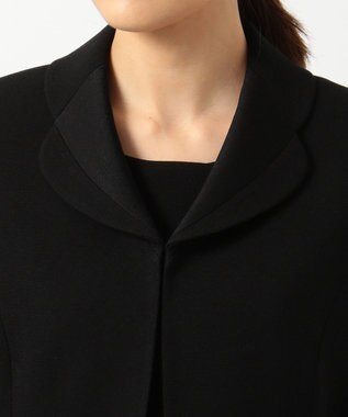 自由区 FORMAL 【高級トリアセテート素材】レベッカBSジョーゼット ジャケット+ワンピース ブラック系