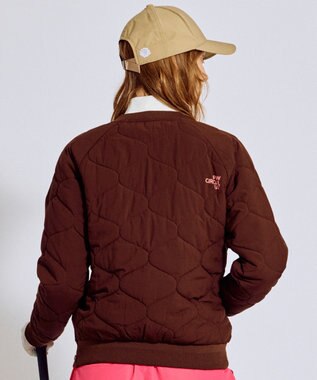 PW CIRCULUS 【3層レイヤー構造ボンディング×中綿キルティング】【WOMEN】中綿プルオーバー  ゴルフウェア レディース ダークブラウン系