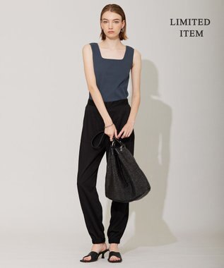 ICB L 【WEB限定・洗える】 ブロードステッチリブ タンクトップ ダルブルー系