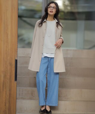 J.PRESS LADIES コットンリネン 7oz デニム セミワイド パンツ ユーズド系