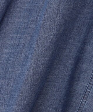 自由区 L 【洗える】テンセルリネンデニム  スカート ネイビー系