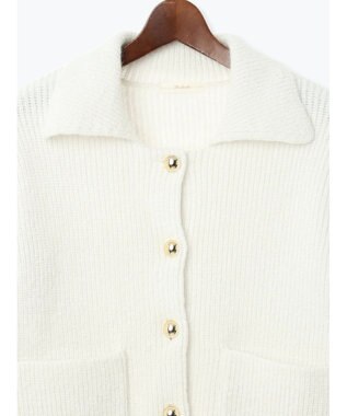 Te chichi フラットカラーメタル釦ニットジャケット《2025winter catalog item》 オフホワイト