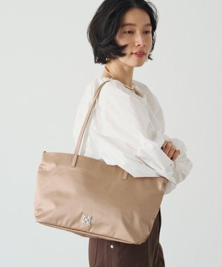 russet バイカラーレザーハンドルトートバッグ(SF-279) PinkBeige