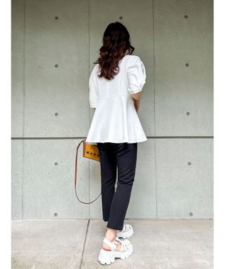 Green Parks AnriettMusee パフスリーブペプラムブラウス Off White