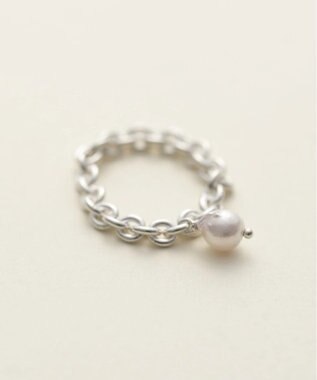 yoaa シルバー925 ピンクアコヤチェーンリング シルバー925