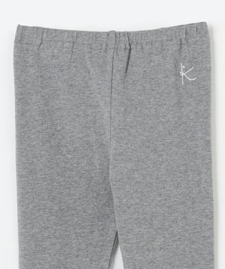 組曲 KIDS 【110-140㎝】10分丈フラワープリント レギンス グレー系